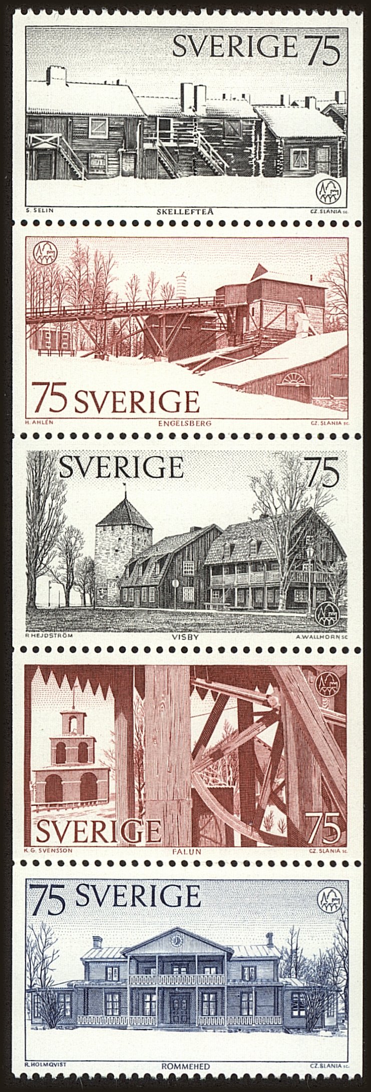 Front view of Sweden 1128b collectors stamp