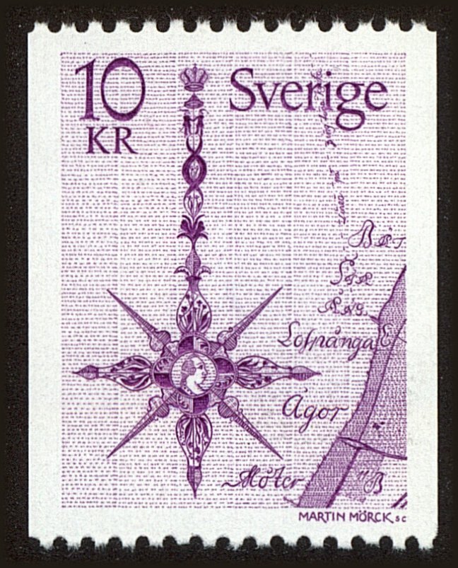 Front view of Sweden 1257 collectors stamp