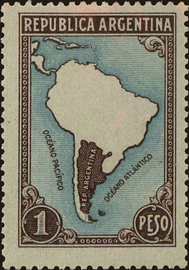 Front view of Argentina 536 collectors stamp