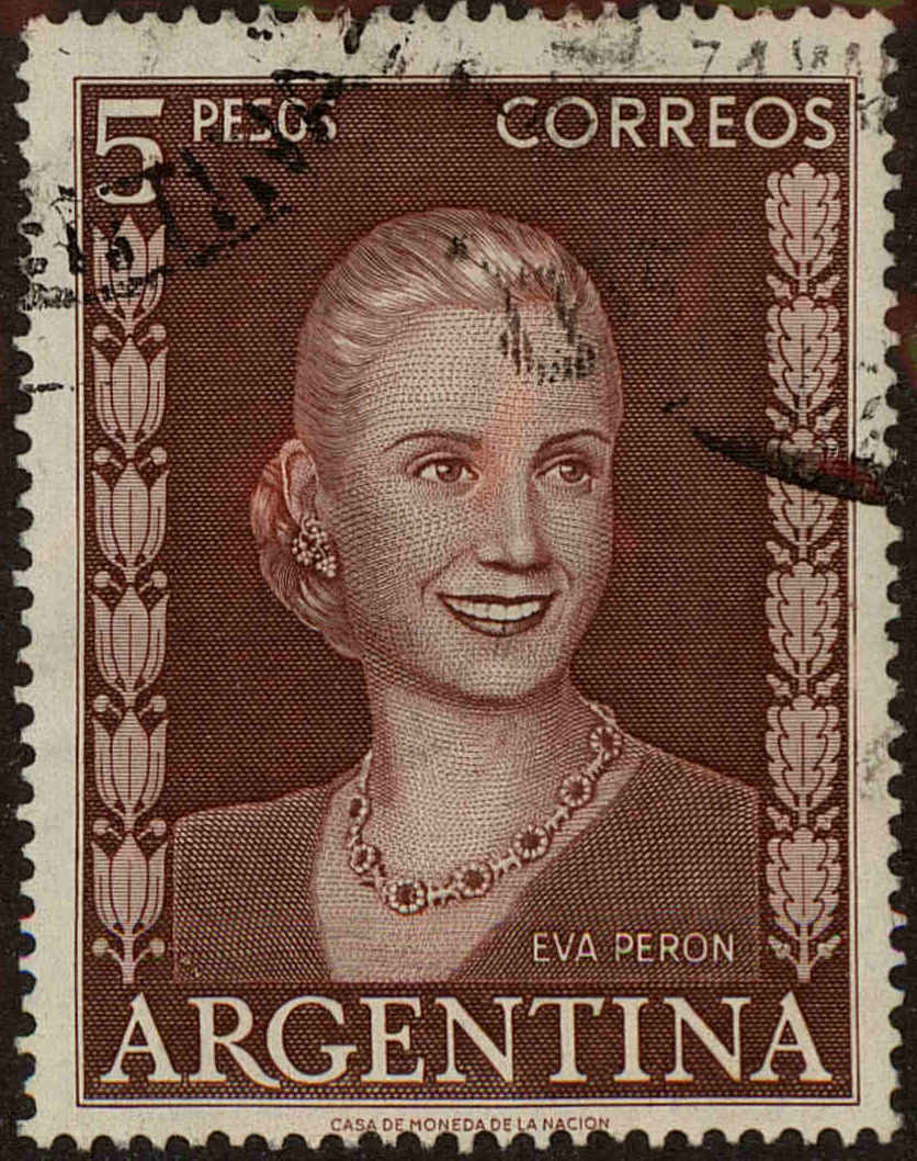 Front view of Argentina 615 collectors stamp
