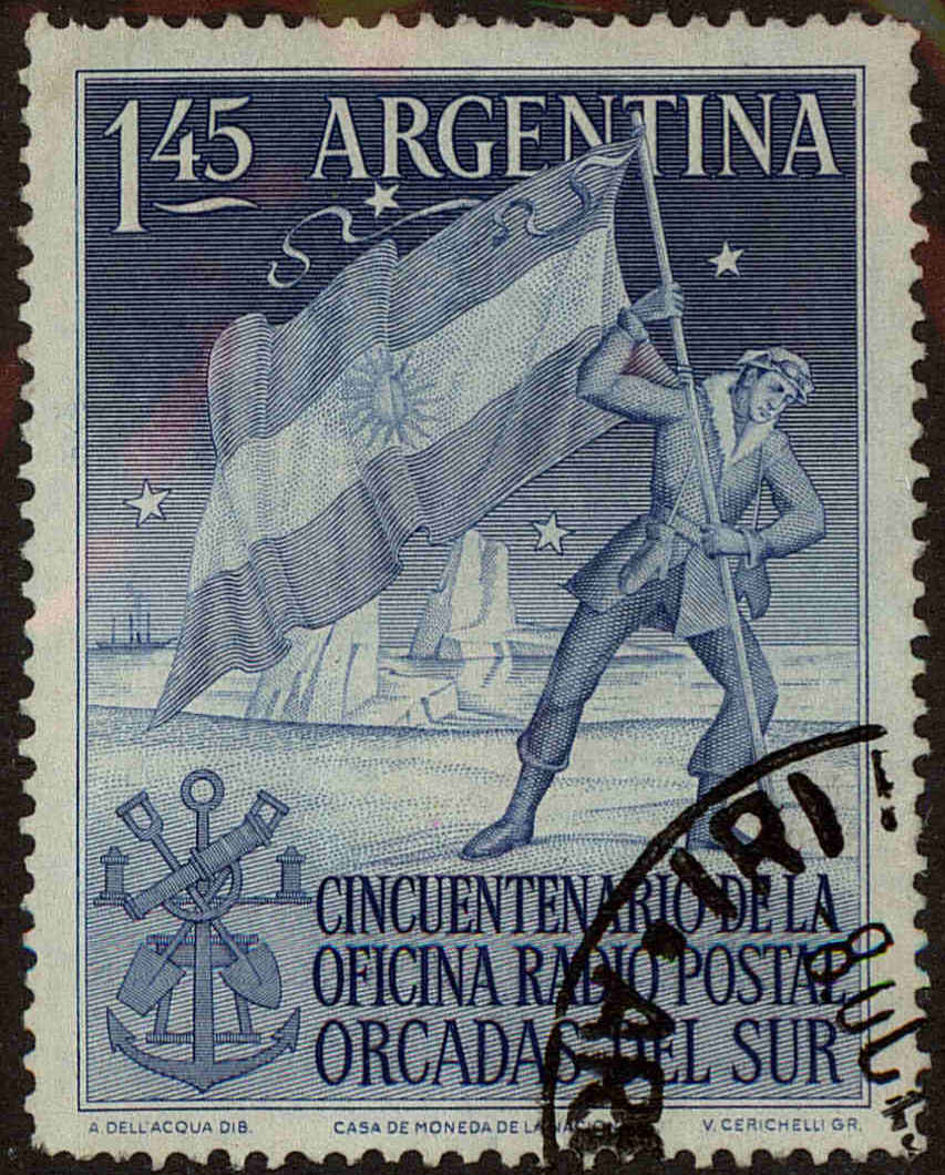 Front view of Argentina 621 collectors stamp