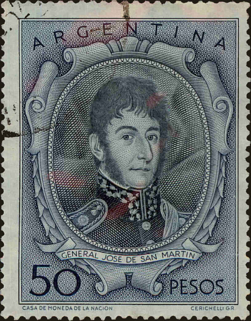 Front view of Argentina 642a collectors stamp