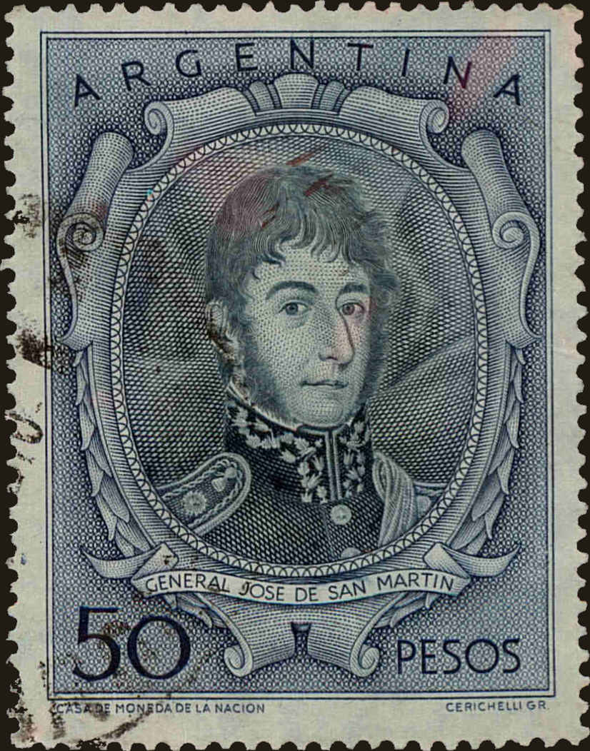 Front view of Argentina 642a collectors stamp