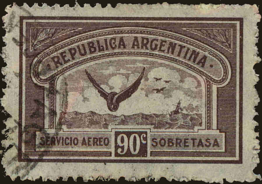 Front view of Argentina C14 collectors stamp