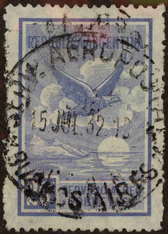 Front view of Argentina C5 collectors stamp
