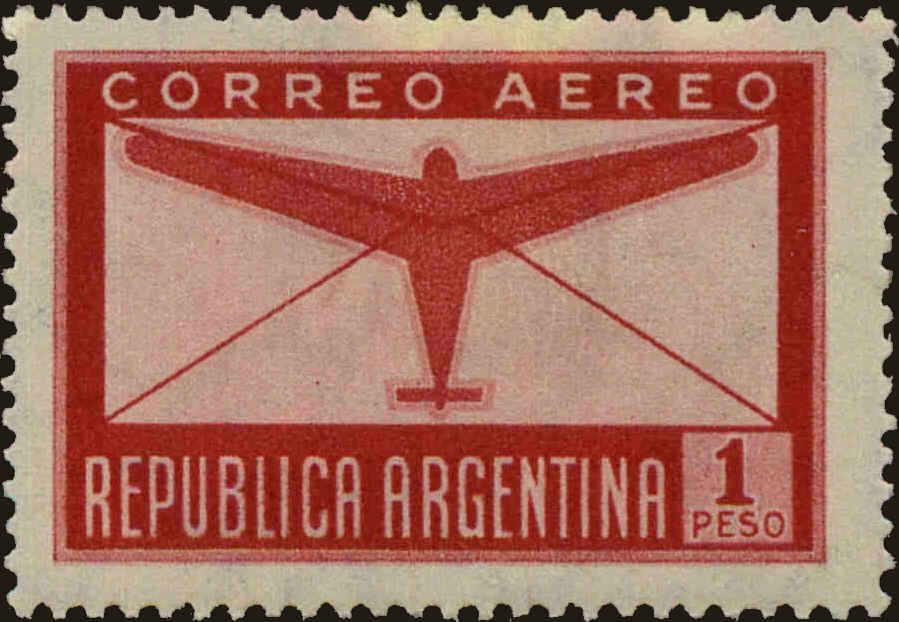 Front view of Argentina C40 collectors stamp