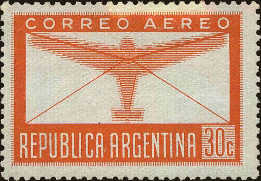 Front view of Argentina C43 collectors stamp