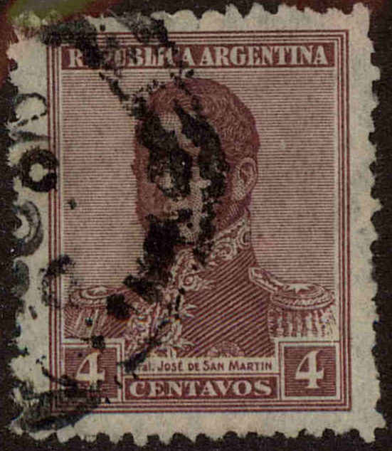 Front view of Argentina 268 collectors stamp