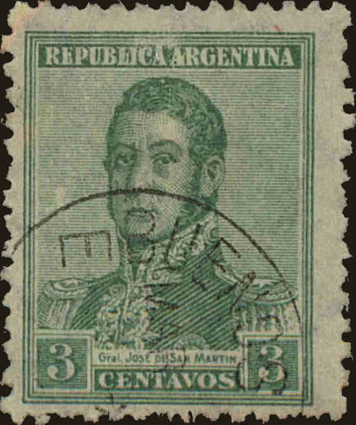 Front view of Argentina 307B collectors stamp