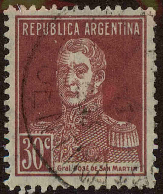 Front view of Argentina 333A collectors stamp