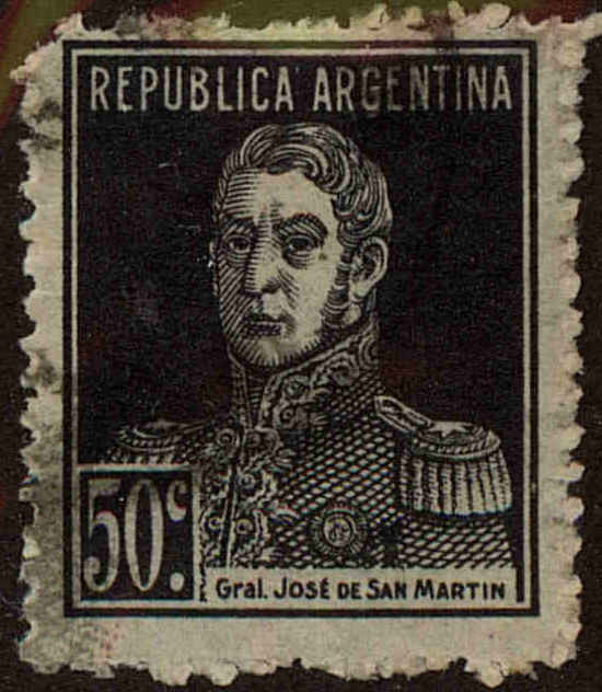 Front view of Argentina 334 collectors stamp