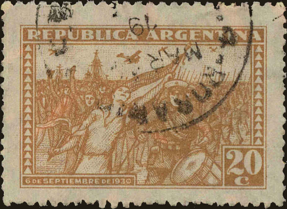 Front view of Argentina 382 collectors stamp