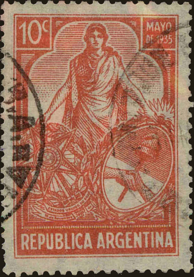 Front view of Argentina 416 collectors stamp