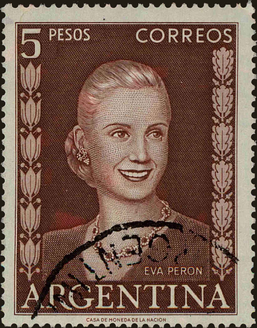 Front view of Argentina 615 collectors stamp