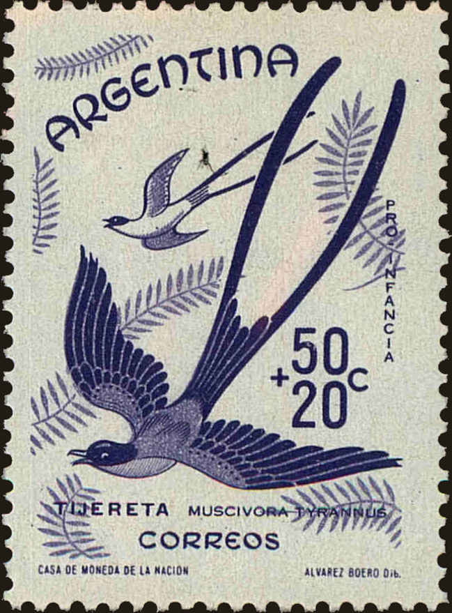 Front view of Argentina B23 collectors stamp