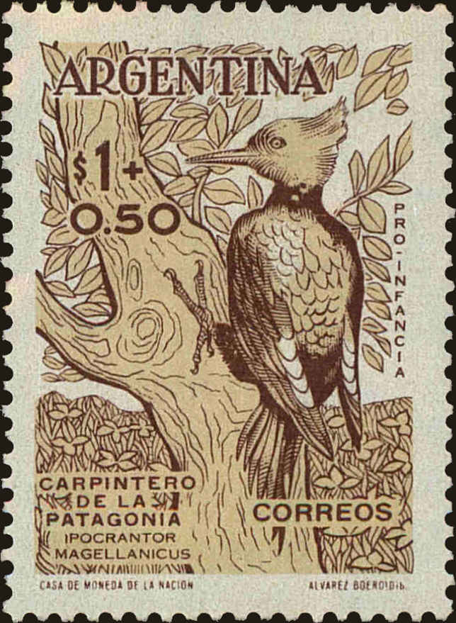 Front view of Argentina B24 collectors stamp