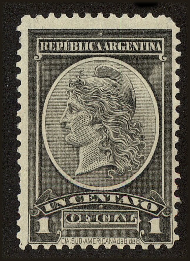Front view of Argentina O31 collectors stamp