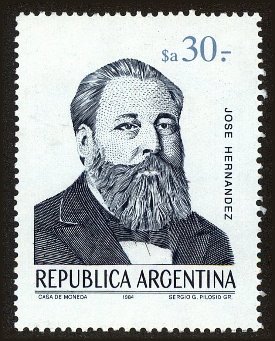 Front view of Argentina 1460 collectors stamp