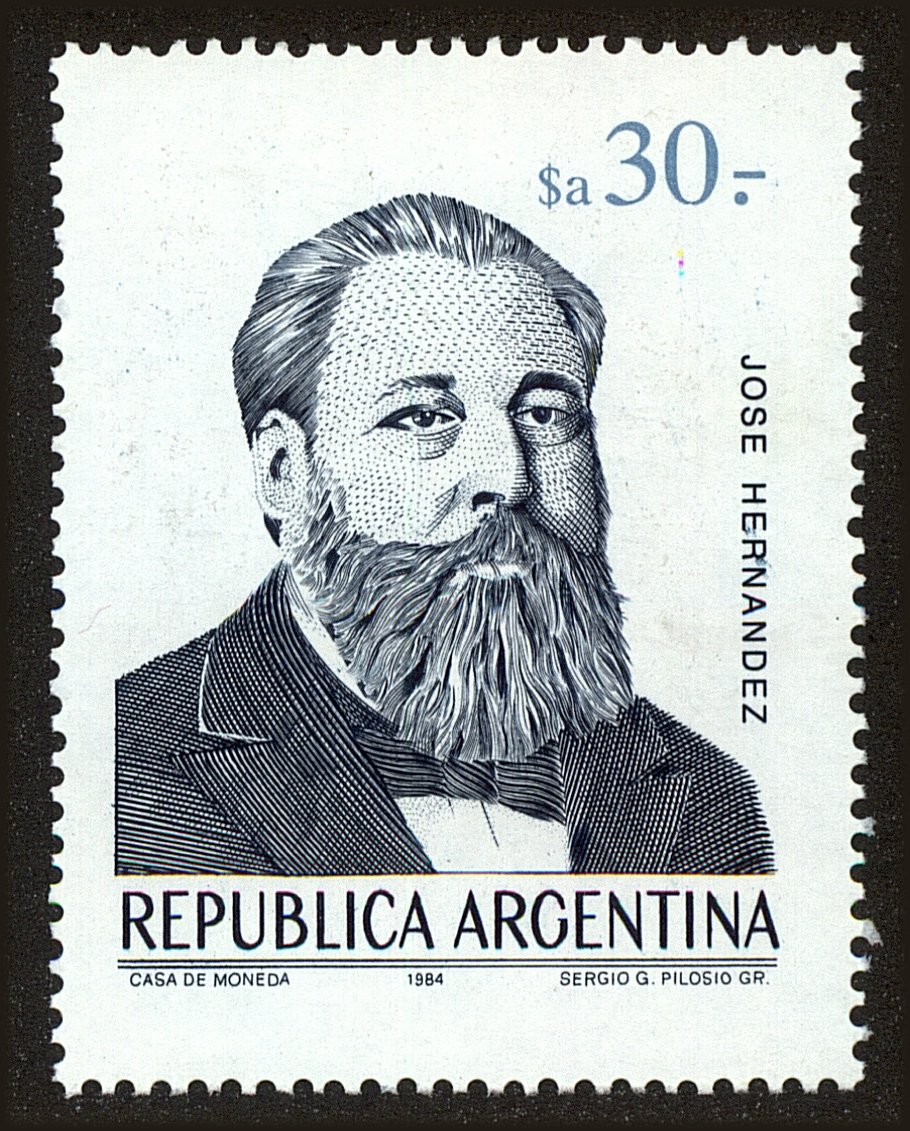 Front view of Argentina 1460 collectors stamp