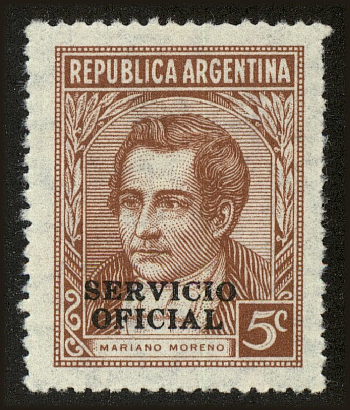 Front view of Argentina O41 collectors stamp