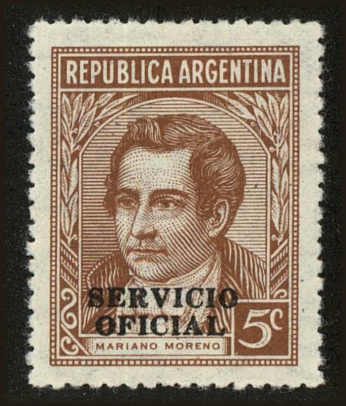 Front view of Argentina O41 collectors stamp
