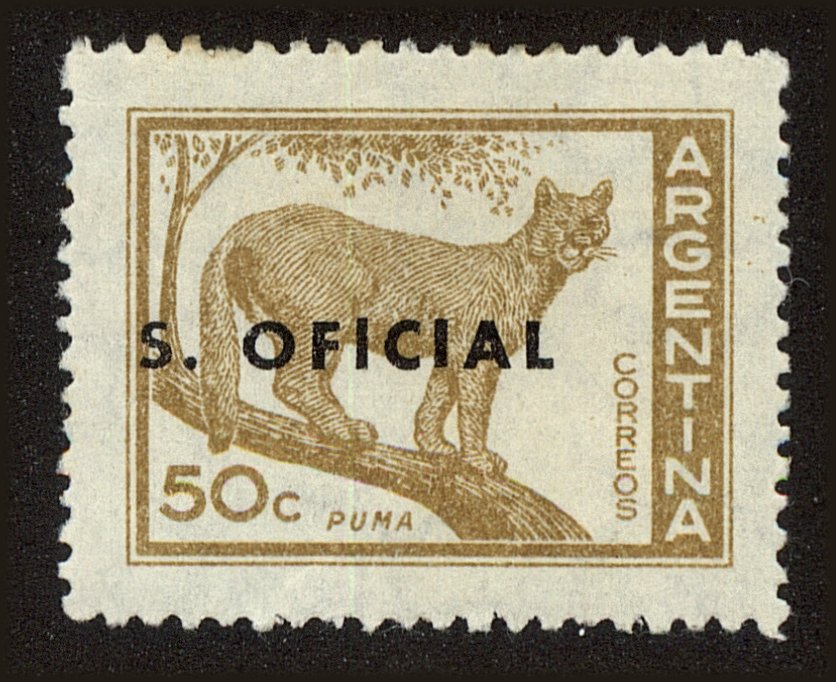 Front view of Argentina O115 collectors stamp