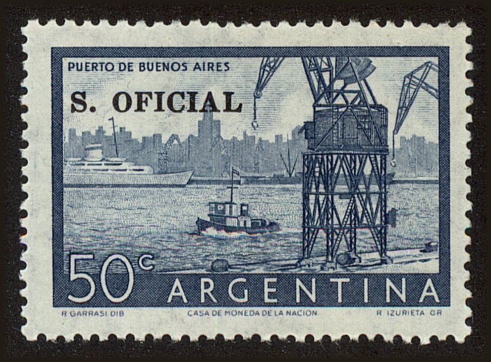 Front view of Argentina O97 collectors stamp