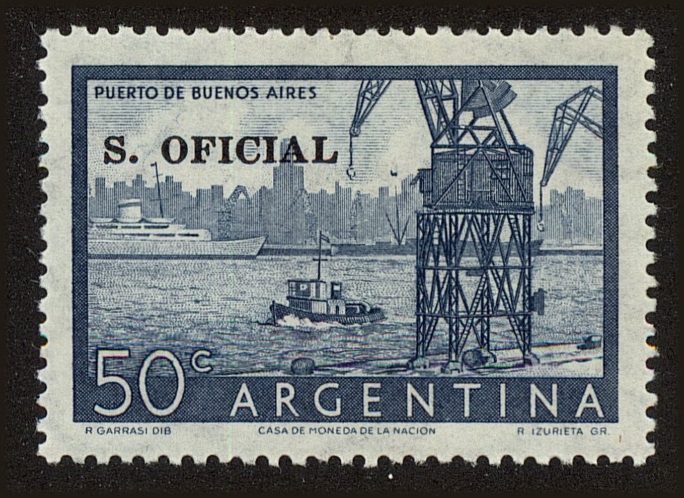 Front view of Argentina O97 collectors stamp