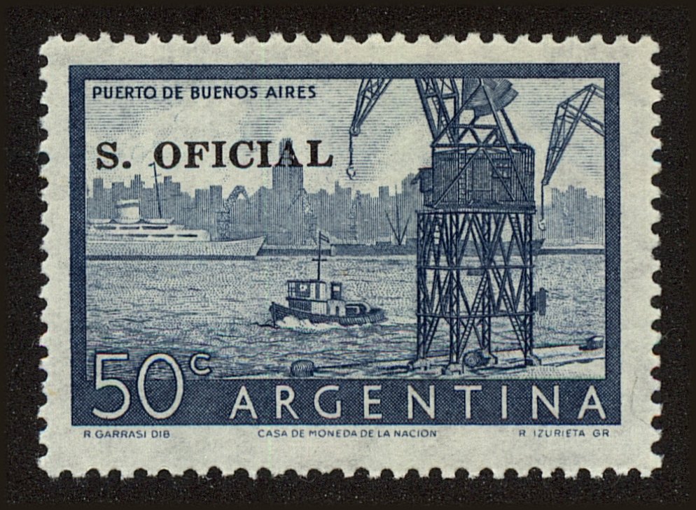 Front view of Argentina O97 collectors stamp