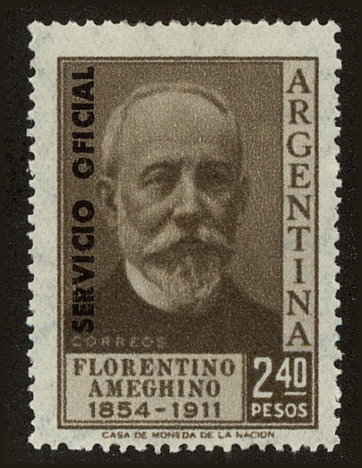 Front view of Argentina O110 collectors stamp