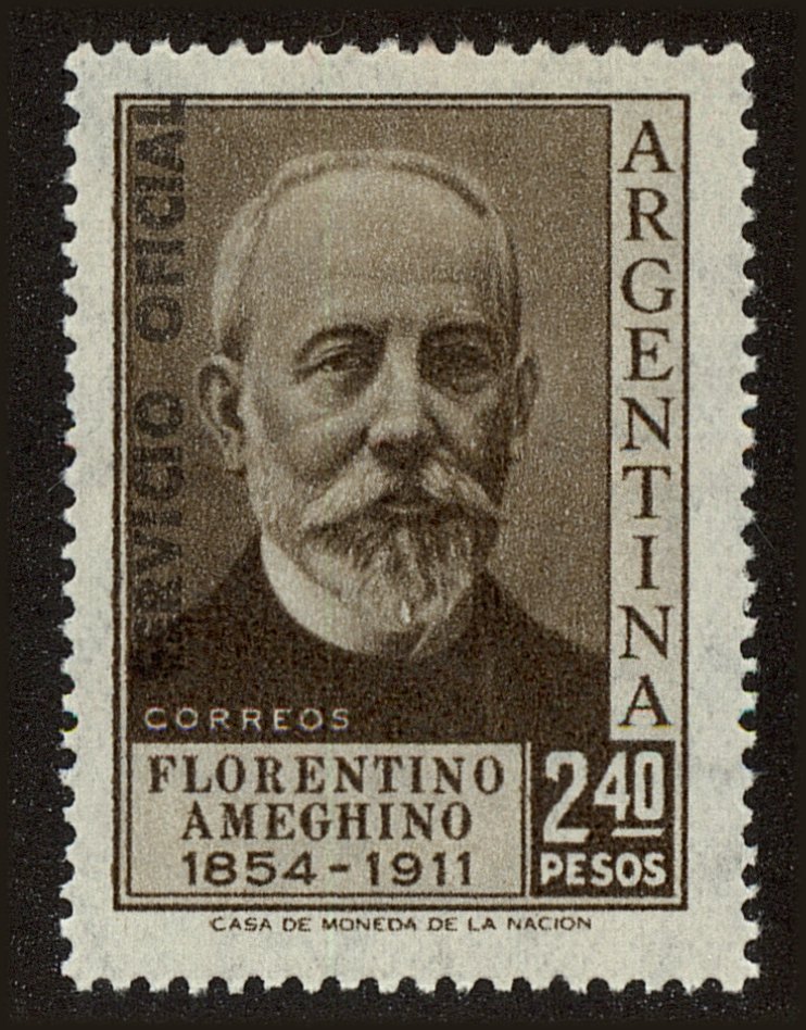 Front view of Argentina O110 collectors stamp