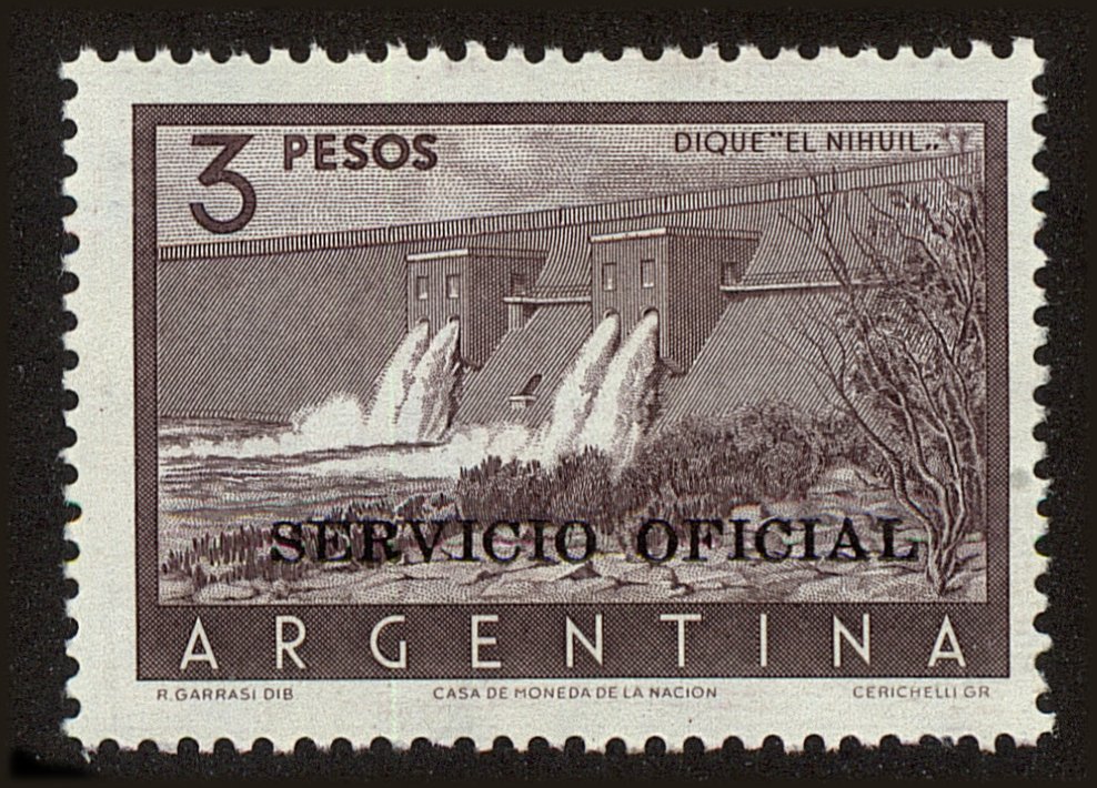 Front view of Argentina O101 collectors stamp