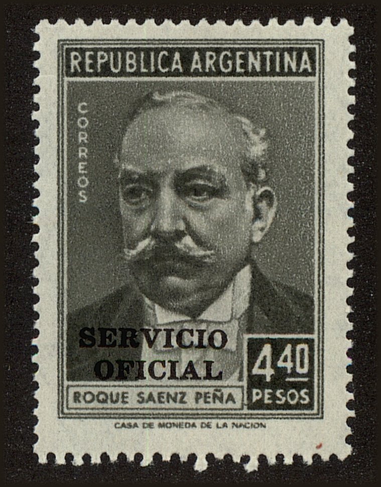 Front view of Argentina O111 collectors stamp