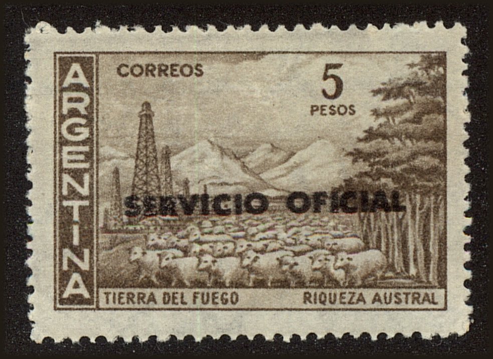 Front view of Argentina O126 collectors stamp