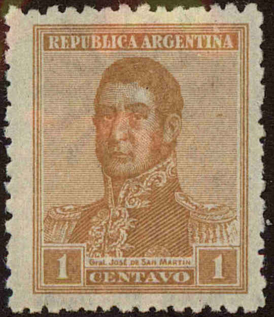 Front view of Argentina 265 collectors stamp