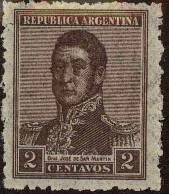 Front view of Argentina 266 collectors stamp