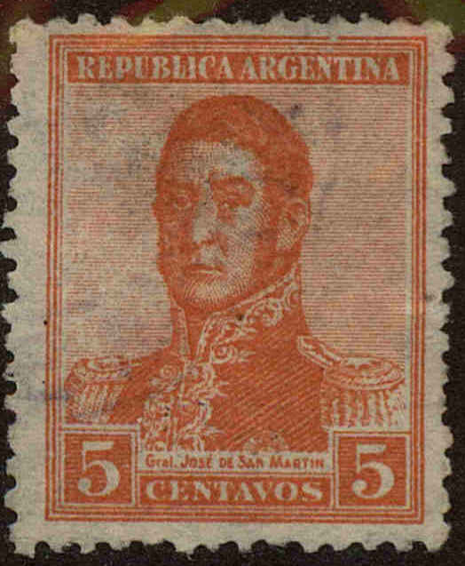 Front view of Argentina 269A collectors stamp