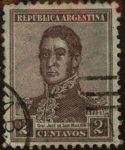 Front view of Argentina 325 collectors stamp