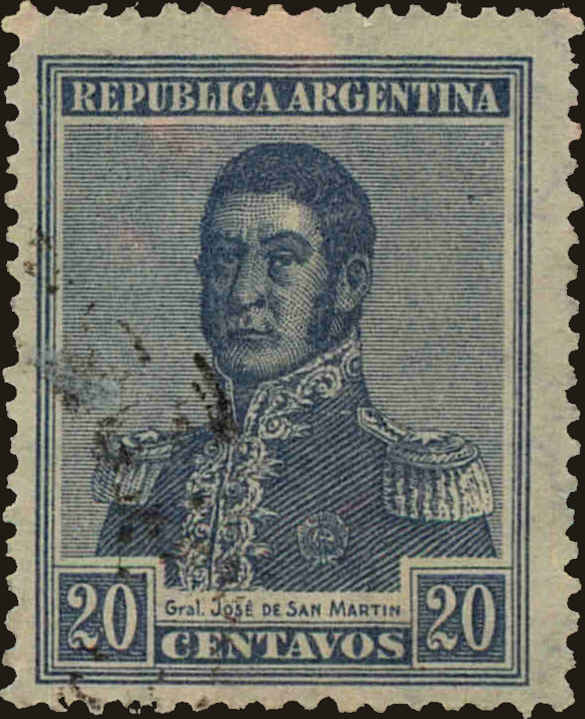 Front view of Argentina 331A collectors stamp