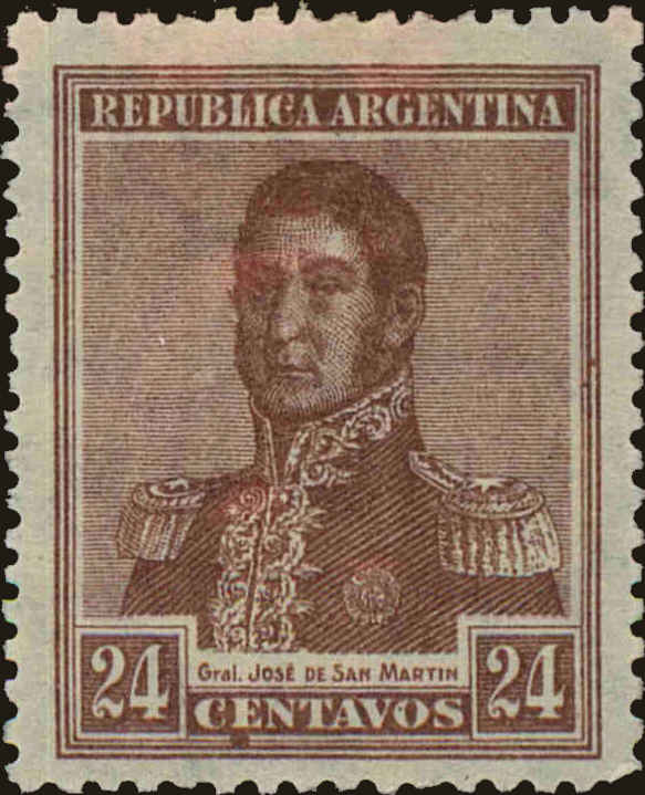 Front view of Argentina 332A collectors stamp
