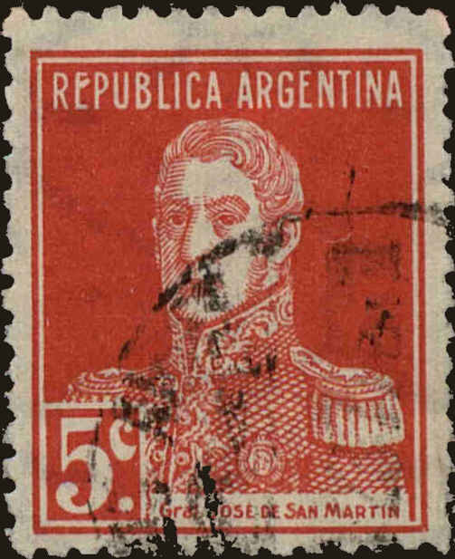 Front view of Argentina 345 collectors stamp