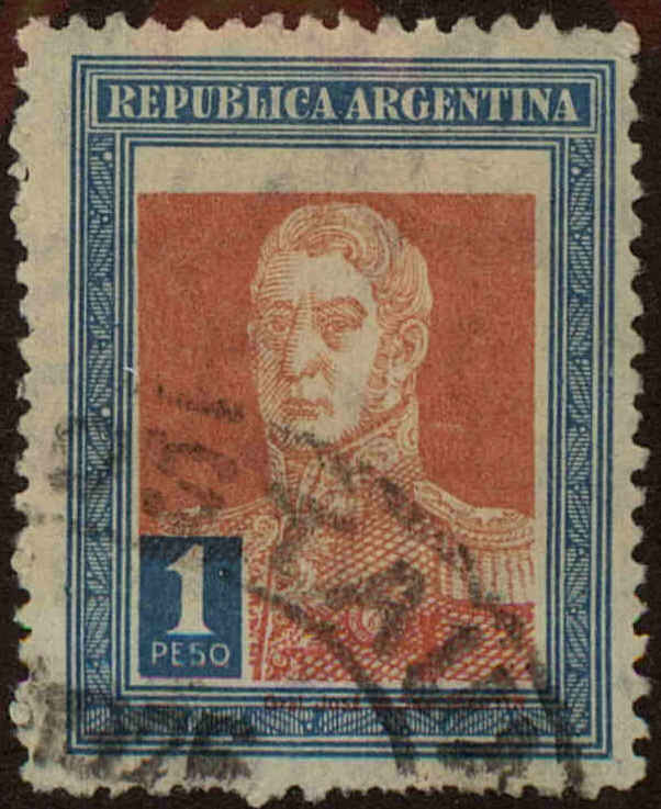 Front view of Argentina 353 collectors stamp