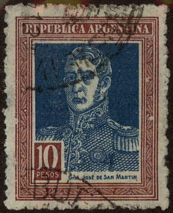 Front view of Argentina 355 collectors stamp