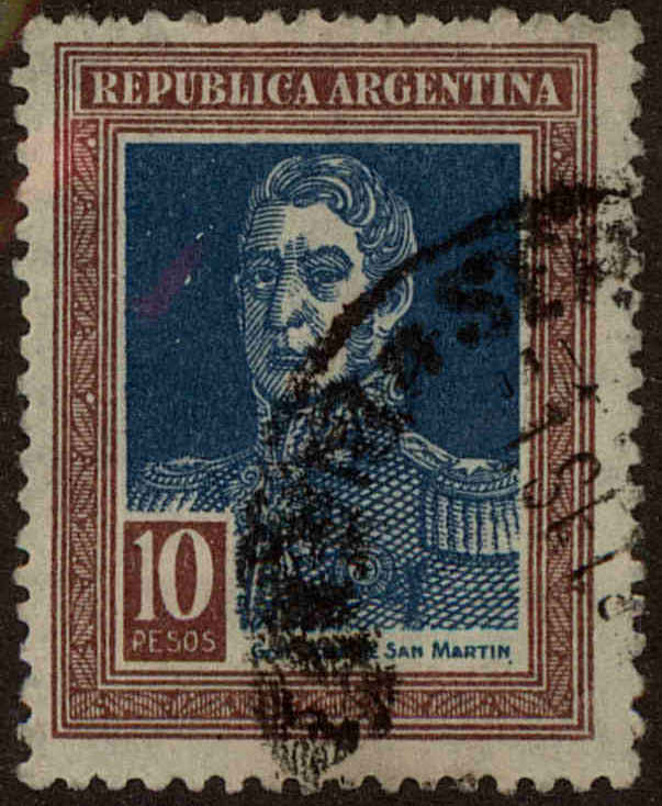Front view of Argentina 355 collectors stamp
