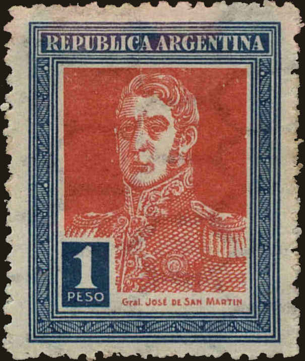 Front view of Argentina 335 collectors stamp
