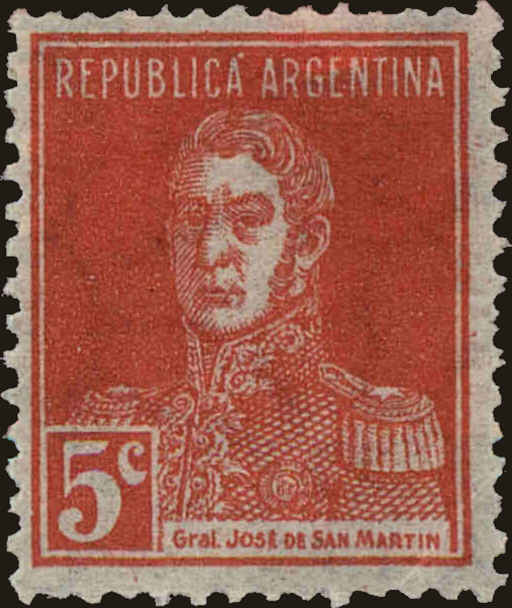 Front view of Argentina 345 collectors stamp
