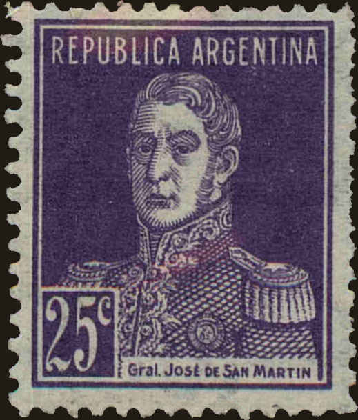 Front view of Argentina 350 collectors stamp