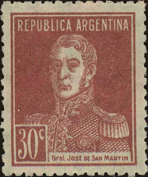 Front view of Argentina 351 collectors stamp