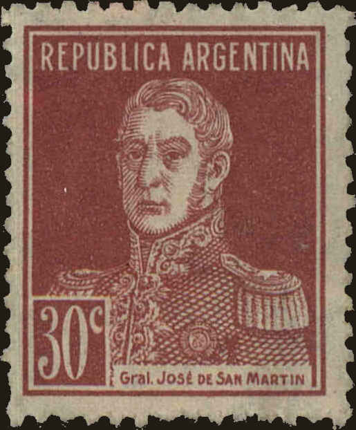 Front view of Argentina 351 collectors stamp