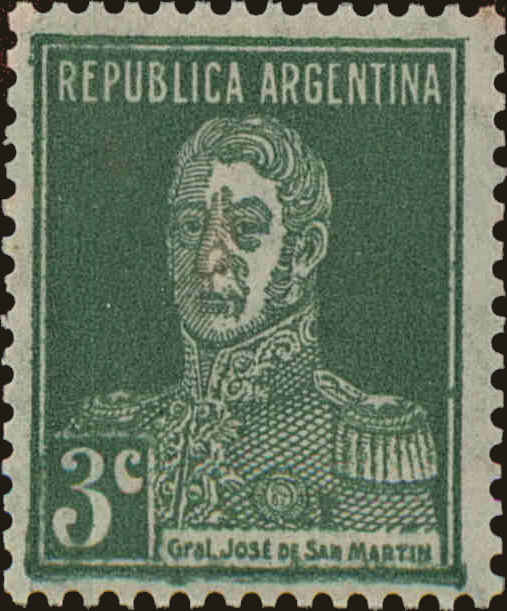Front view of Argentina 343b collectors stamp